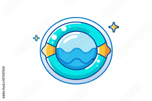 top view pool icon ring water splash