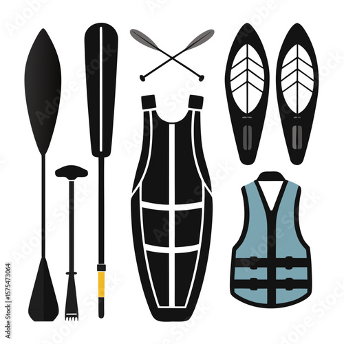 Water sport equipment collection kayak paddle canoe paddle
