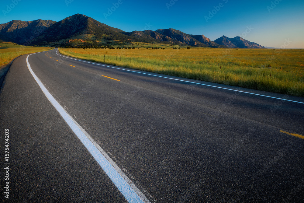 Fototapeta premium Country road leading into mountains