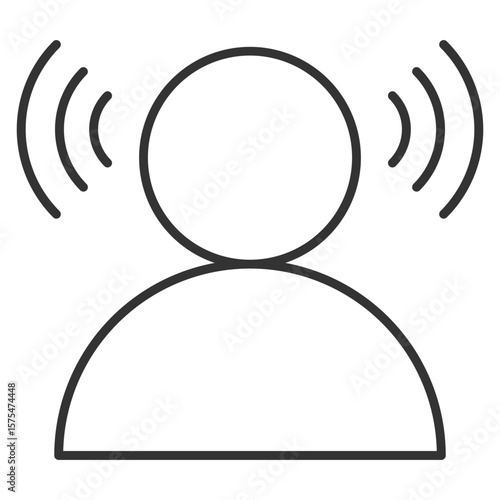 Listening Outline Icon Element For Design