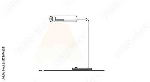 Modern desk lamp minimalistic black and white illustration