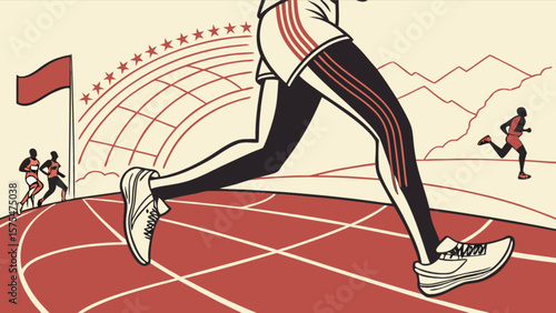 Running race marathon competition athletics finish line sprint track and field event for fitness and health