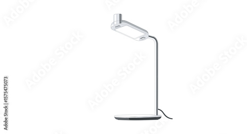 Modern LED desk lamp minimalistic white and silver illustration