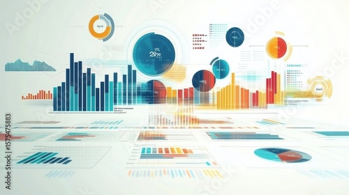 Wallpaper Mural abstract background with graphs Torontodigital.ca