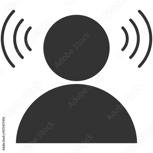Listening Glyph Icon Element For Design