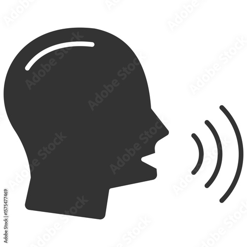 Speaking Glyph Icon Element For Design