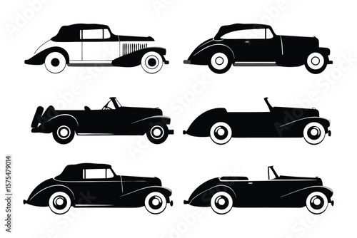 Vintage Car Collection: A collection of sleek, classic vintage cars, embodying timeless elegance and design from a bygone era.