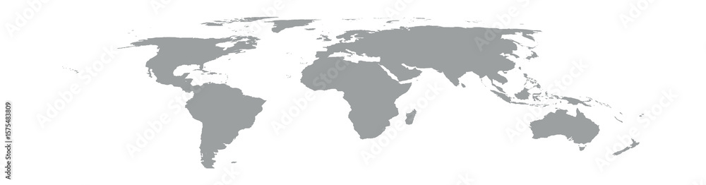 Fototapeta premium World Map Outline – Black and White Dot and Line Style Vector Illustration