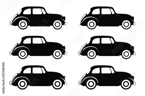 Vintage Car Silhouettes: A compilation of elegantly detailed vintage car silhouettes. These graphic representations of classic automobiles evoke nostalgia and showcase timeless design. 