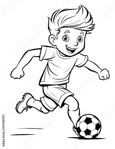 boy playing soccer coloring pages