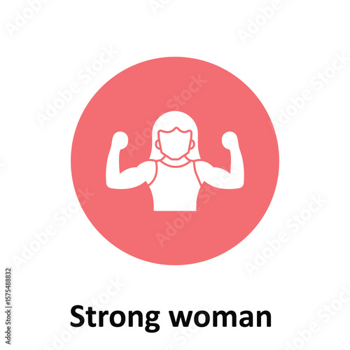 Strong woman Vector Icon which can easily modify or edit