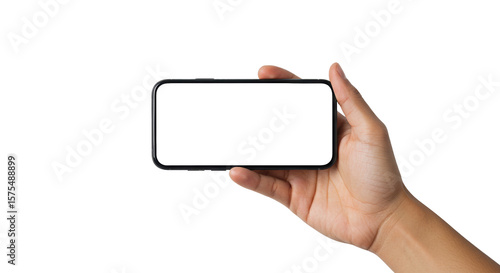 Hand Holding Smartphone with Black Screen Showing Technology and Communication.