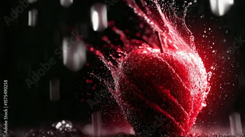 Red Apple Water Splash: High Speed Photography
