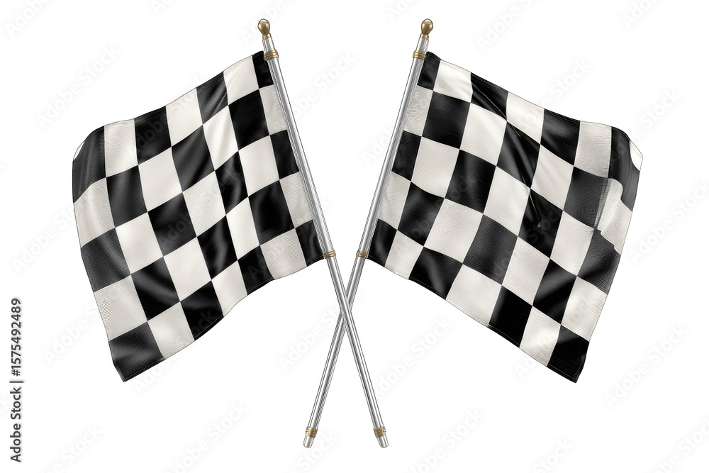 Fototapeta premium Two checkered racing flags crossed (4)