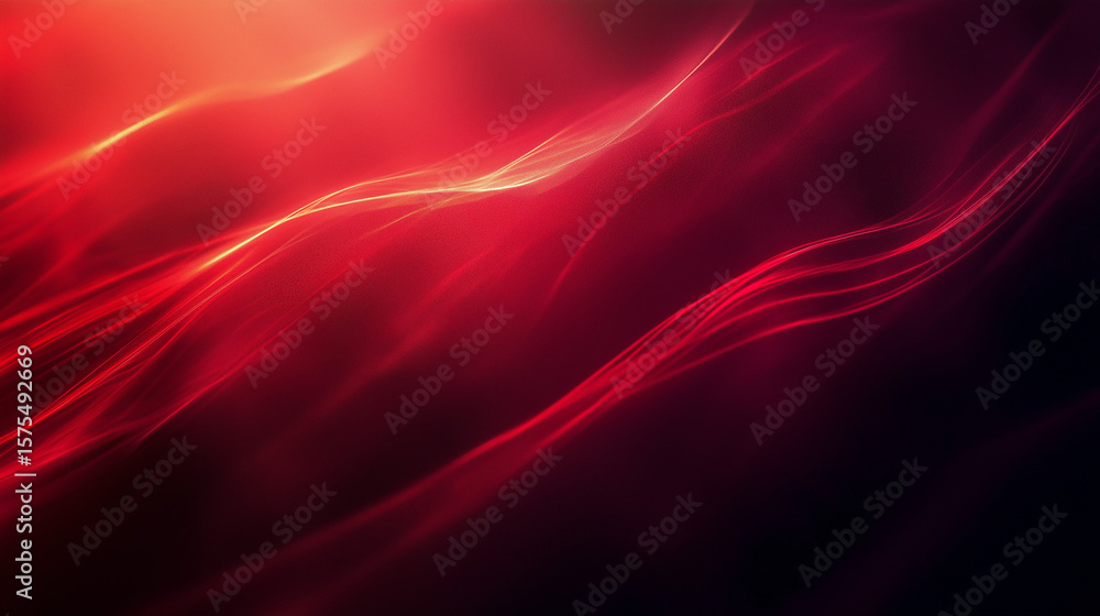 Fototapeta premium Abstract flowing red and gold light streaks with subtle texture and dark background