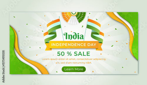 Obraz na plátne independence day of india sale banner design