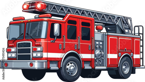 cartoon of firefighter truck