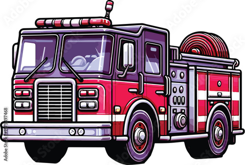 cartoon of firefighter truck