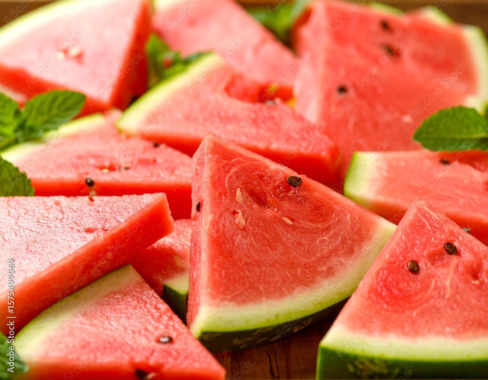 Red colored juicy dellicious watermelon dish Red colored juicy dellicious watermelon dish