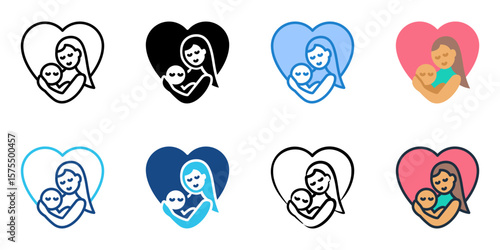 Maternity icon set multiple style collection 
