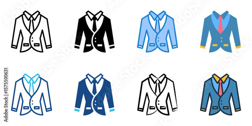 Formalwear icon set multiple style collection 
