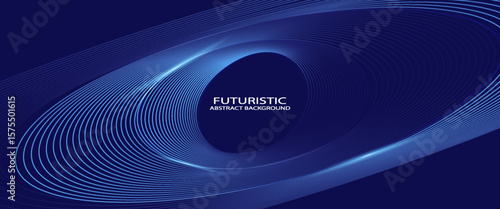 Shiny blue swirl curve Spiral lines pattern.