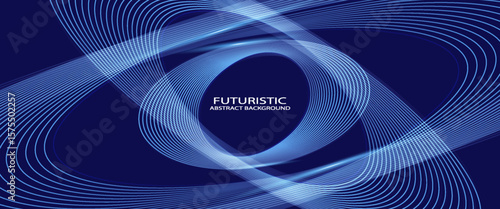 Shiny blue swirl curve Spiral lines pattern.