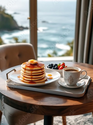 Delicious breakfast spreads featuring coffee, tea, and sweet desserts are enjoyed on the beach, a charming terrace, or a simple table