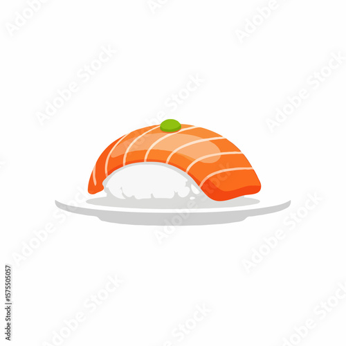 A beautifully crafted salmon nigiri sushi featuring a tender slice of fresh salmon atop seasoned rice — a perfect blend of flavor and elegance in Japanese cuisine