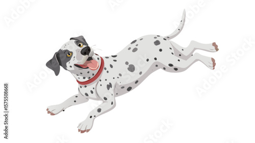 Dalmatian dog breed illustration playful puppy pet animal canine spotted coat running happy domestic friend