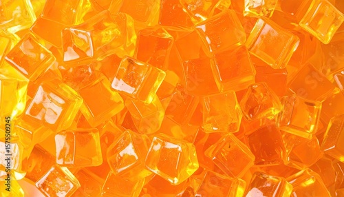 Bright orange cubes, close-up