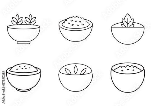 oatmeal icon line art vector illustration