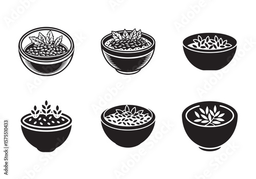 oatmeal icon silhouette vector illustration