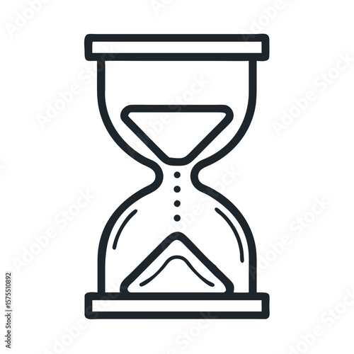 Graceful hourglass timer design element represents time, deadlines, and anticipation with its elegant form for websites, app icons, and presentations.