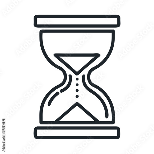 Minimalist hourglass design representing time, deadlines, or business processes, suitable for icons, presentations, and website elements.