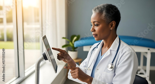 doctor work with robotic medicine ai Artificial Intelligence at hospital