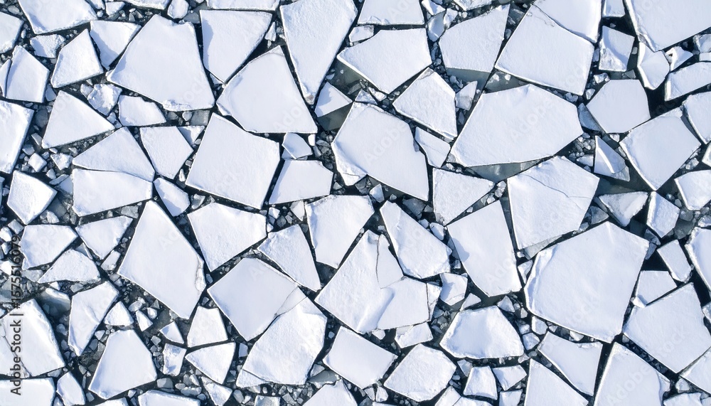Naklejka premium Broken ice, overhead view