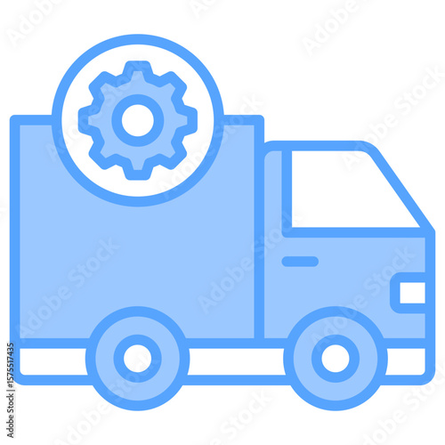 Logistics Management Blue Icon
