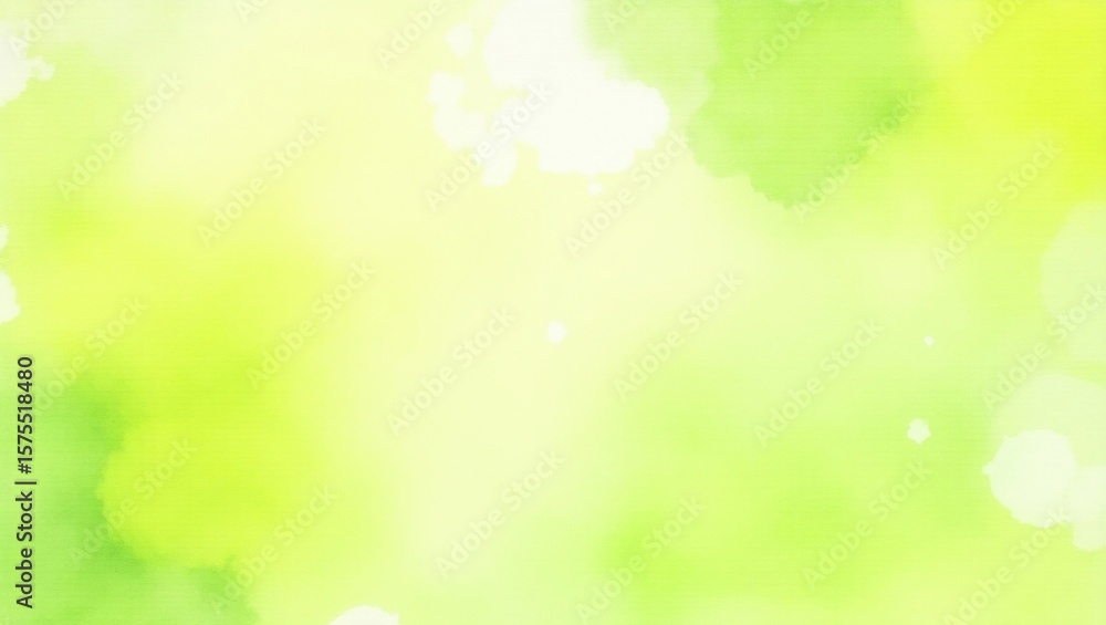 Fototapeta premium Refreshing Summer Vibes with Green and Yellow Watercolor Splashes