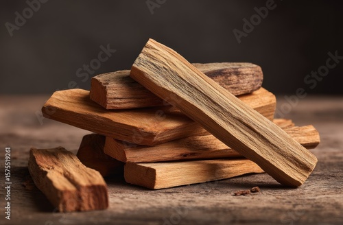 Stacked wood pieces on a table