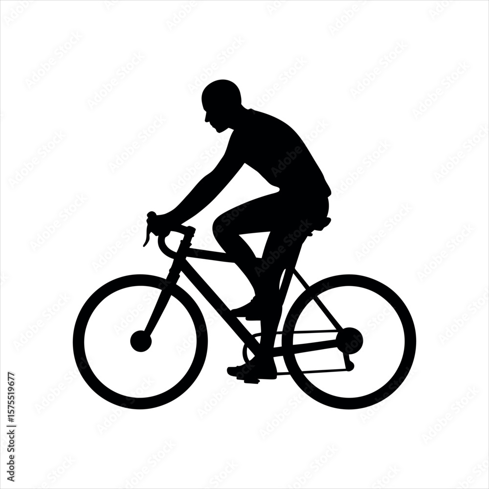 Obraz premium silhouette of a man riding a bicycle