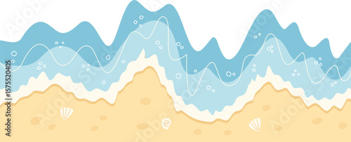 Summer beach border vector illustration