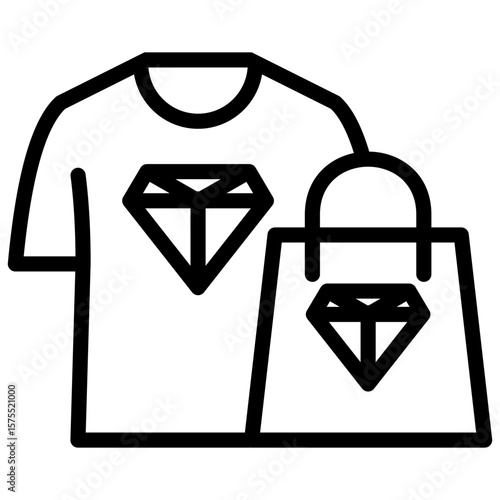 luxury fashion line icon