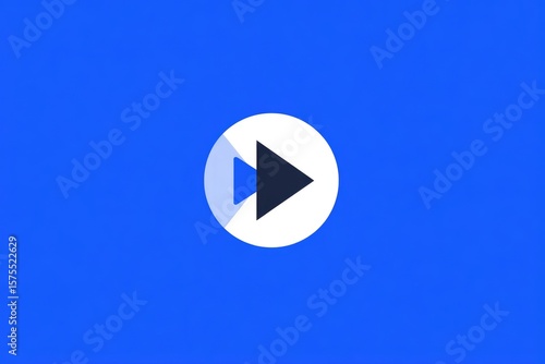Free Download White circle with dark-blue play icon on vibrant blue background - GFXLoad