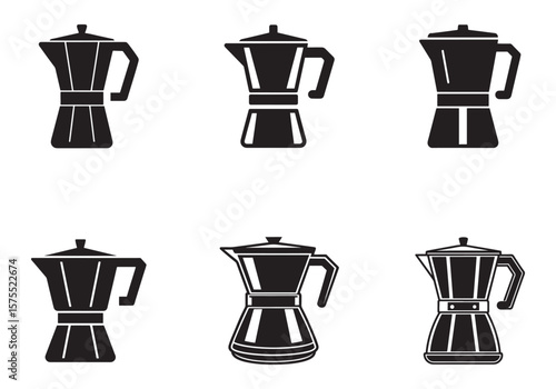 set of coffee maker icon silhouette vector illustration

