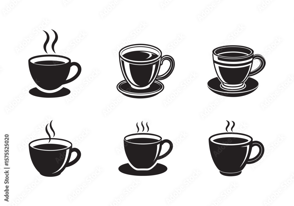 Obraz premium coffee cup icon silhouette vector illustration