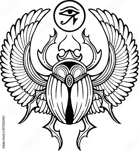 Ancient Egyptian Scarab Beetle with eye of Horus