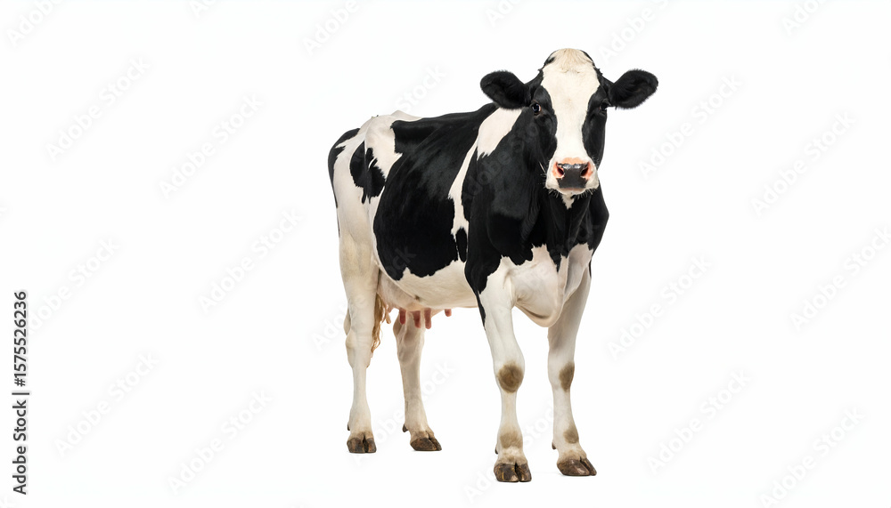 Holstein cow with studio shot, and white bg. Holstein cow with studio shot, and white bg.