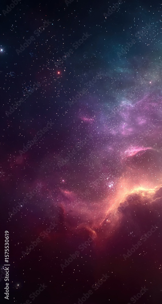 Fototapeta premium Deep space nebula with swirling colors and scattered stars