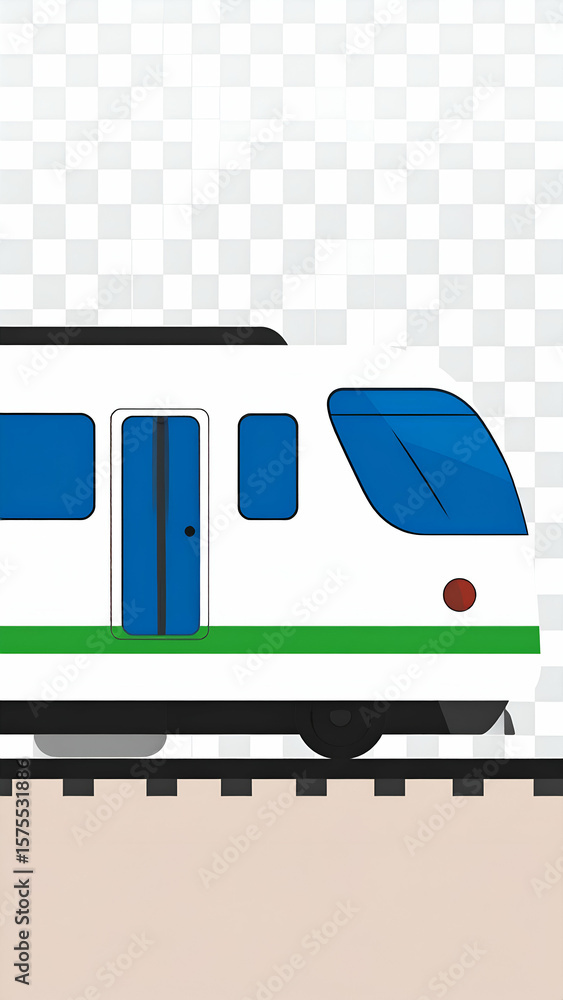 Naklejka premium Modern Train on Tracks.